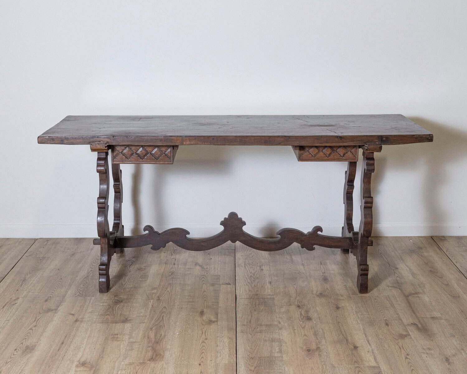 18th Century Italian Fratino Table with Single Chestnut Top and 19th Century Base - JAA