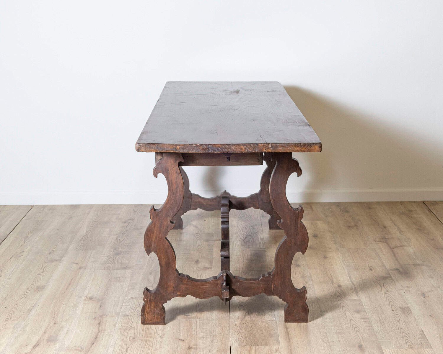18th Century Italian Fratino Table with Single Chestnut Top and 19th Century Base - JAA