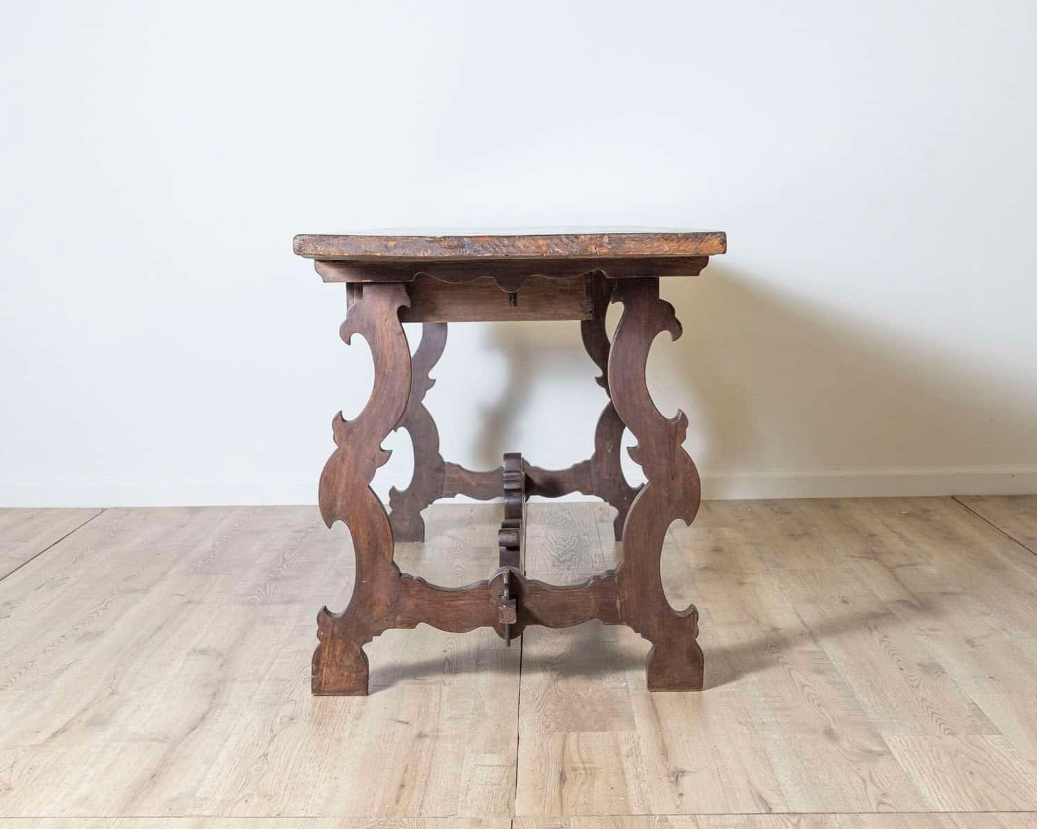 18th Century Italian Fratino Table with Single Chestnut Top and 19th Century Base - JAA
