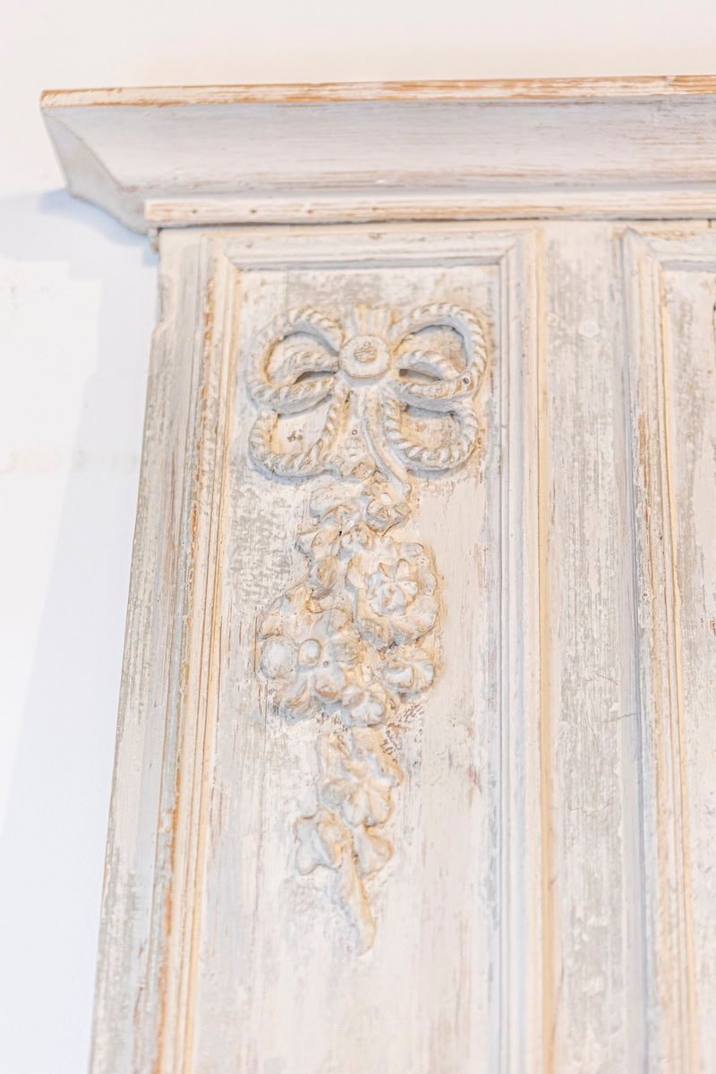 French Louis XVI 1790s Trumeau Mirror with Carved Liberal Arts Allegory - JAA