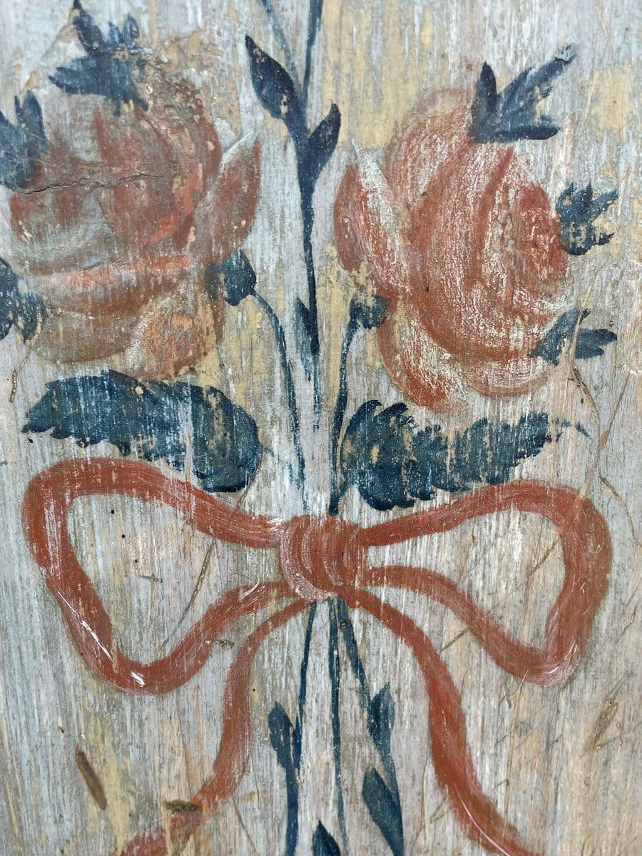 Tyrolean Late 18th Century Painted Pine Armoire with Original Folk Art Finish, Dated 1793 - JAA