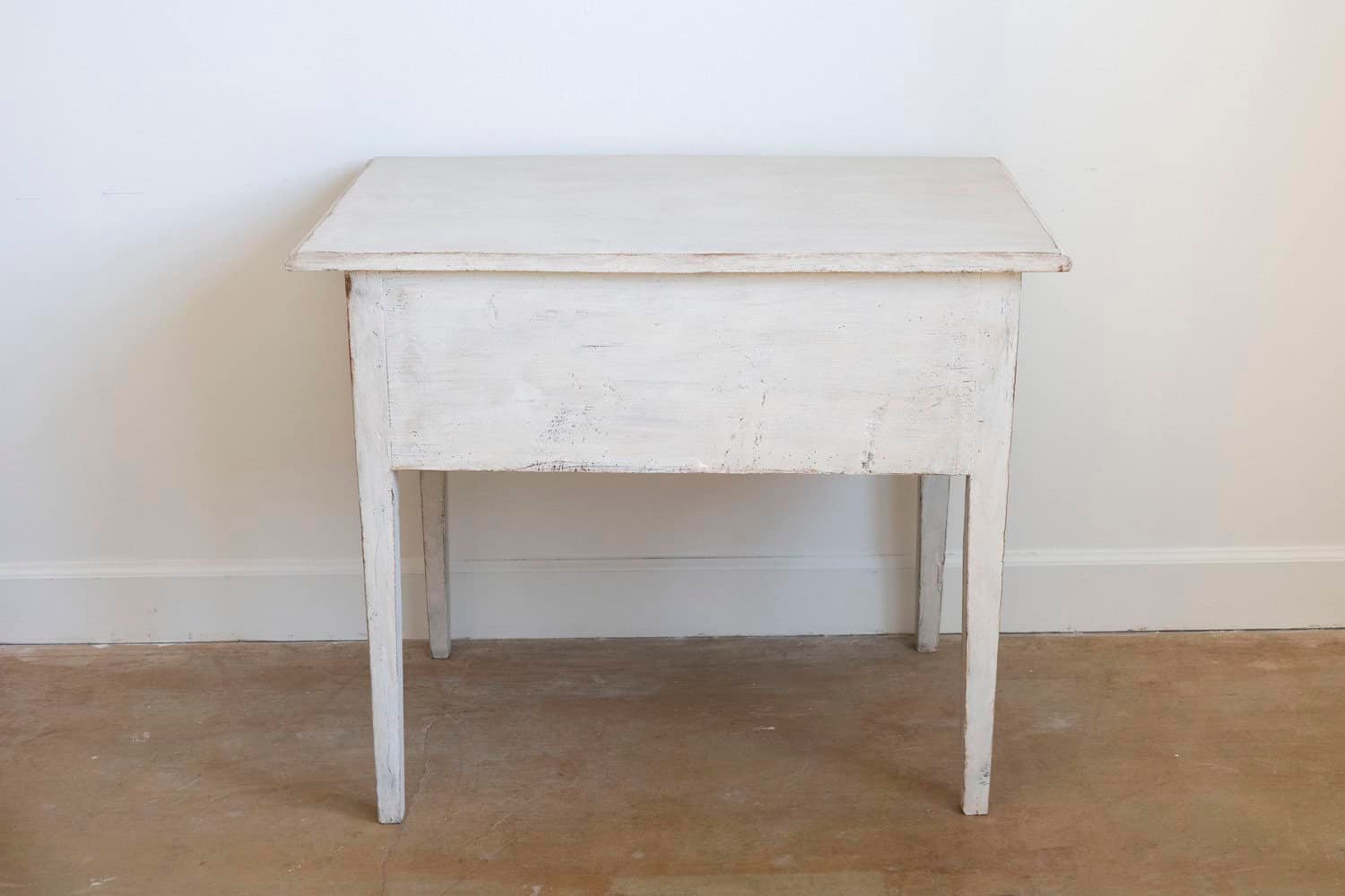 Swedish 1880s Gustavian Style Painted Side Table with Three Reeded Drawers - JAA