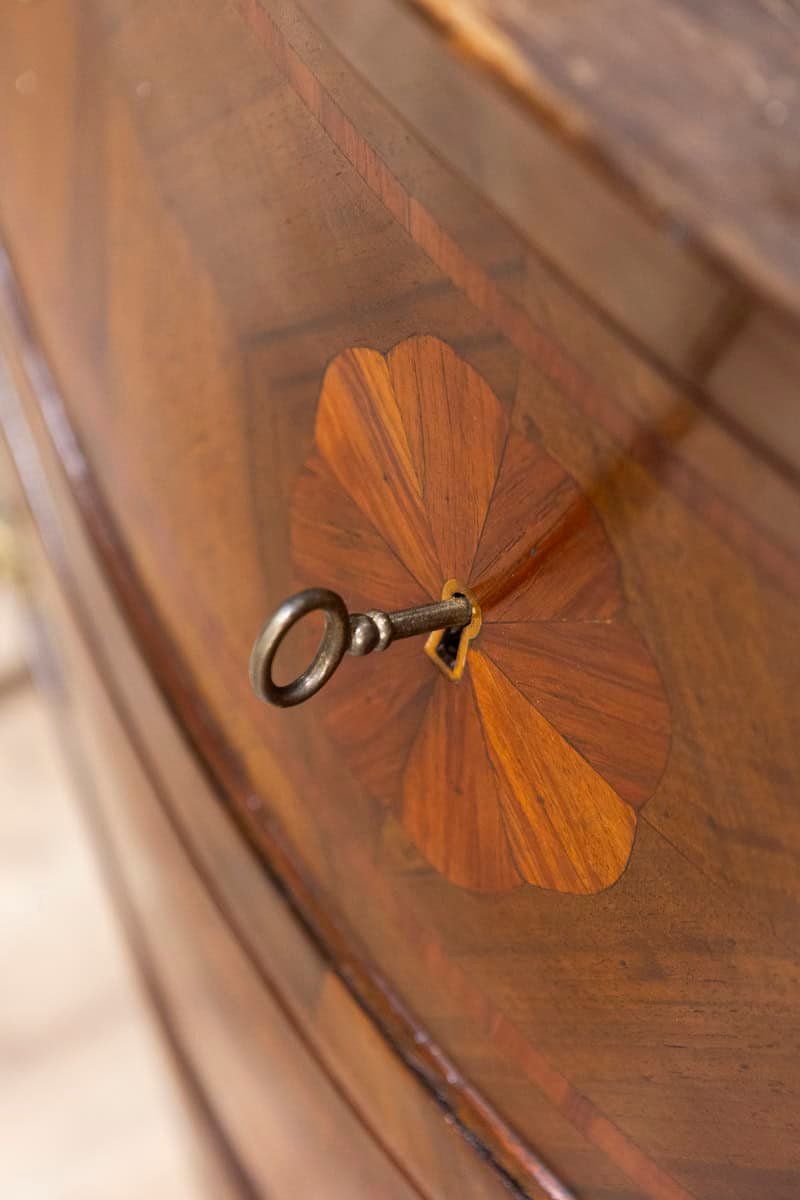 Italian Early 20th Century Rococo Style Walnut Commodes with Marble Tops, Pair, c.1900 - JAA