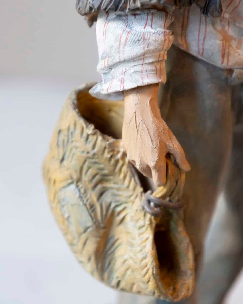 Italian 1968 Caltagirone Polychrome Terracotta Sculpture by Gaetano Romano - JAA