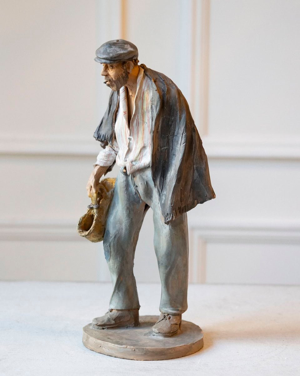 Italian 1968 Caltagirone Polychrome Terracotta Sculpture by Gaetano Romano - JAA