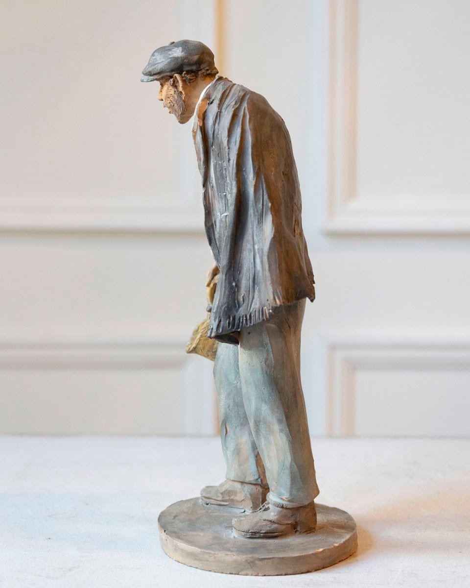 Italian 1968 Caltagirone Polychrome Terracotta Sculpture by Gaetano Romano - JAA