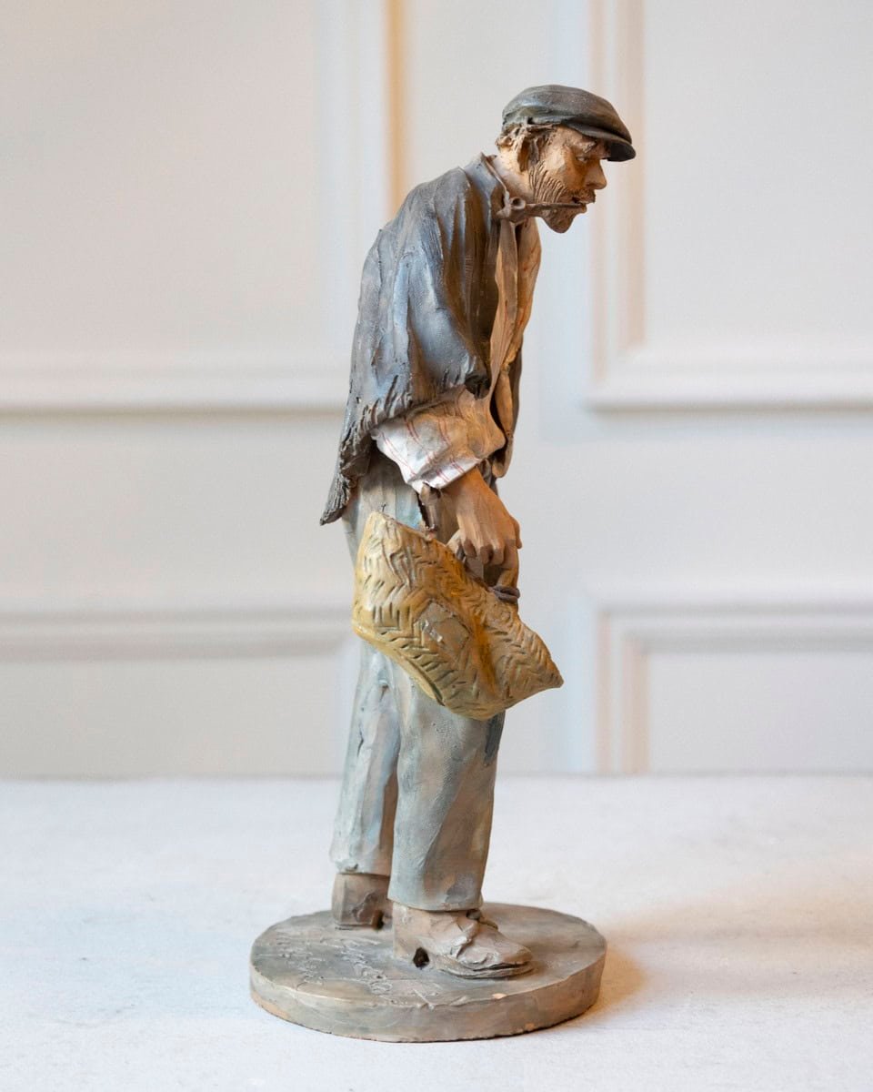 Italian 1968 Caltagirone Polychrome Terracotta Sculpture by Gaetano Romano - JAA