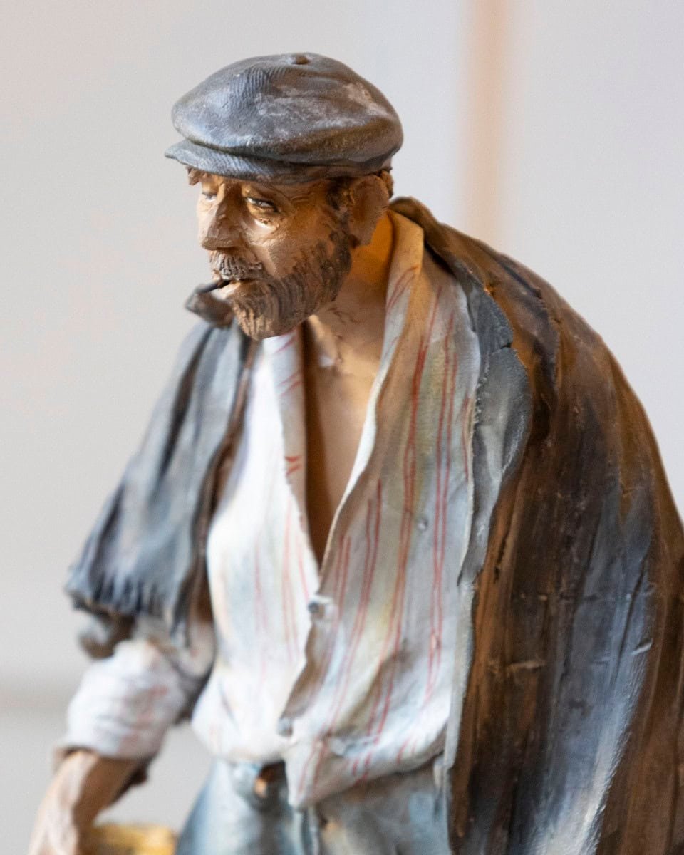 Italian 1968 Caltagirone Polychrome Terracotta Sculpture by Gaetano Romano - JAA