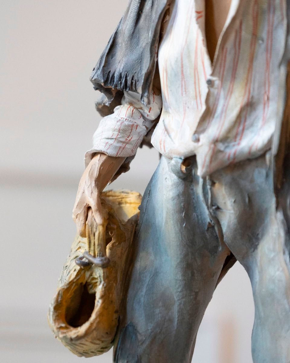 Italian 1968 Caltagirone Polychrome Terracotta Sculpture by Gaetano Romano - JAA