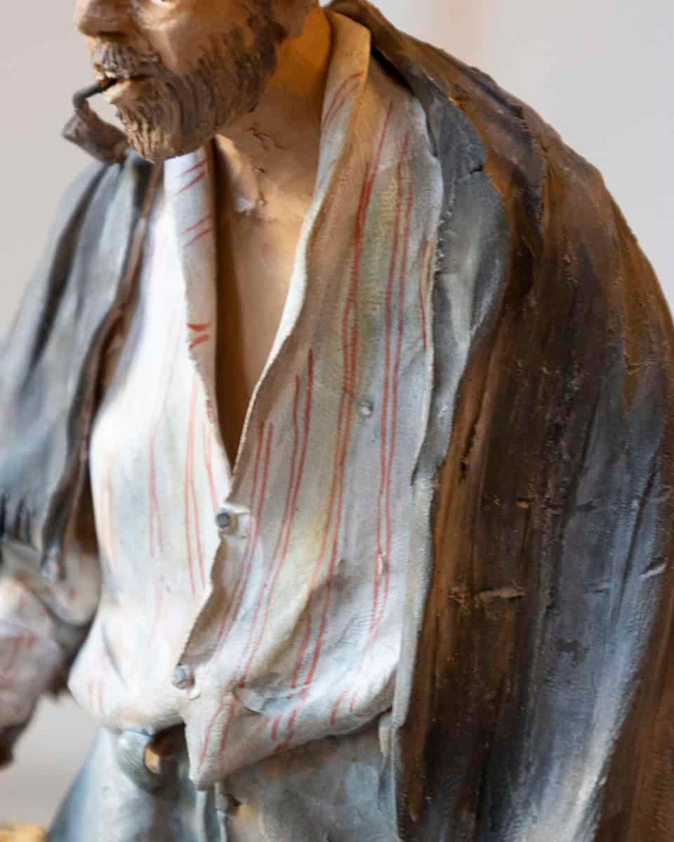 Italian 1968 Caltagirone Polychrome Terracotta Sculpture by Gaetano Romano - JAA