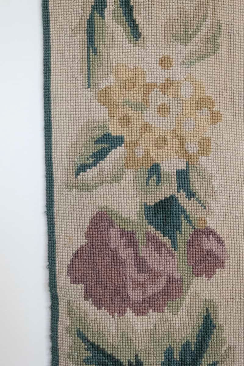 French 19th Century Aubusson Wall Tapestry with Pink and Cream Floral Décor - JAA