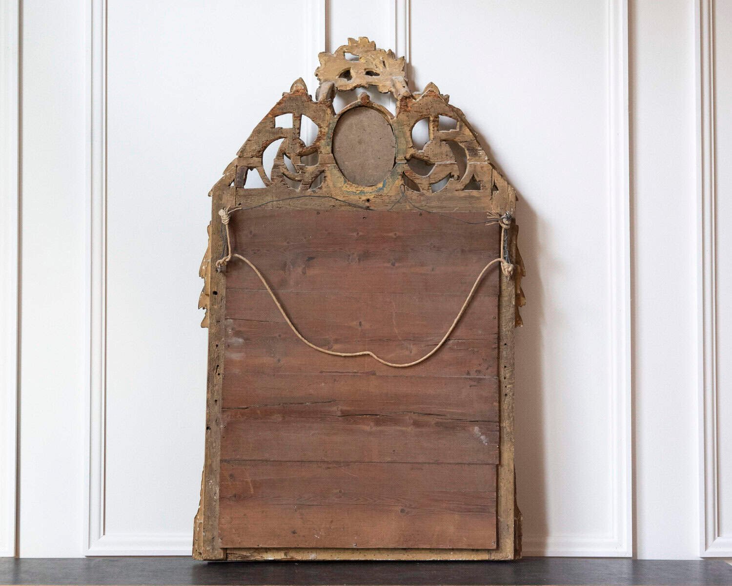 French 18th Century Louis XVI Giltwood Mirror with Cherub Medallion - JAA