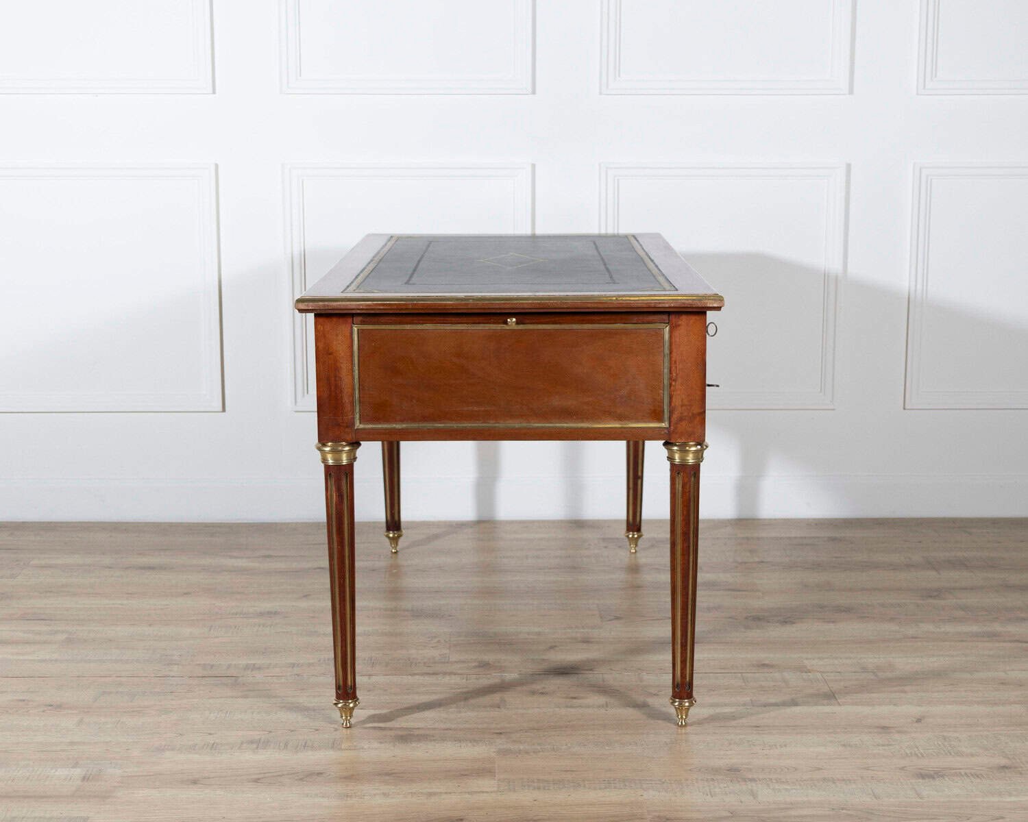 19th Century Louis XVI–Style Mahogany Double-Sided Desk with Leather Top - JAA