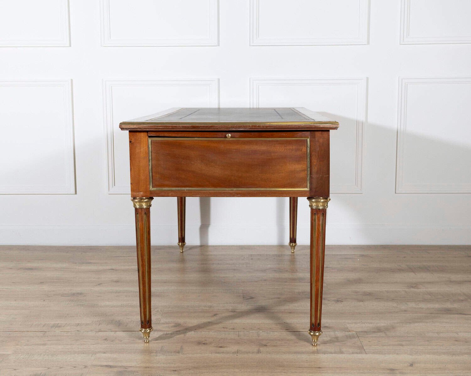 19th Century Louis XVI–Style Mahogany Double-Sided Desk with Leather Top - JAA