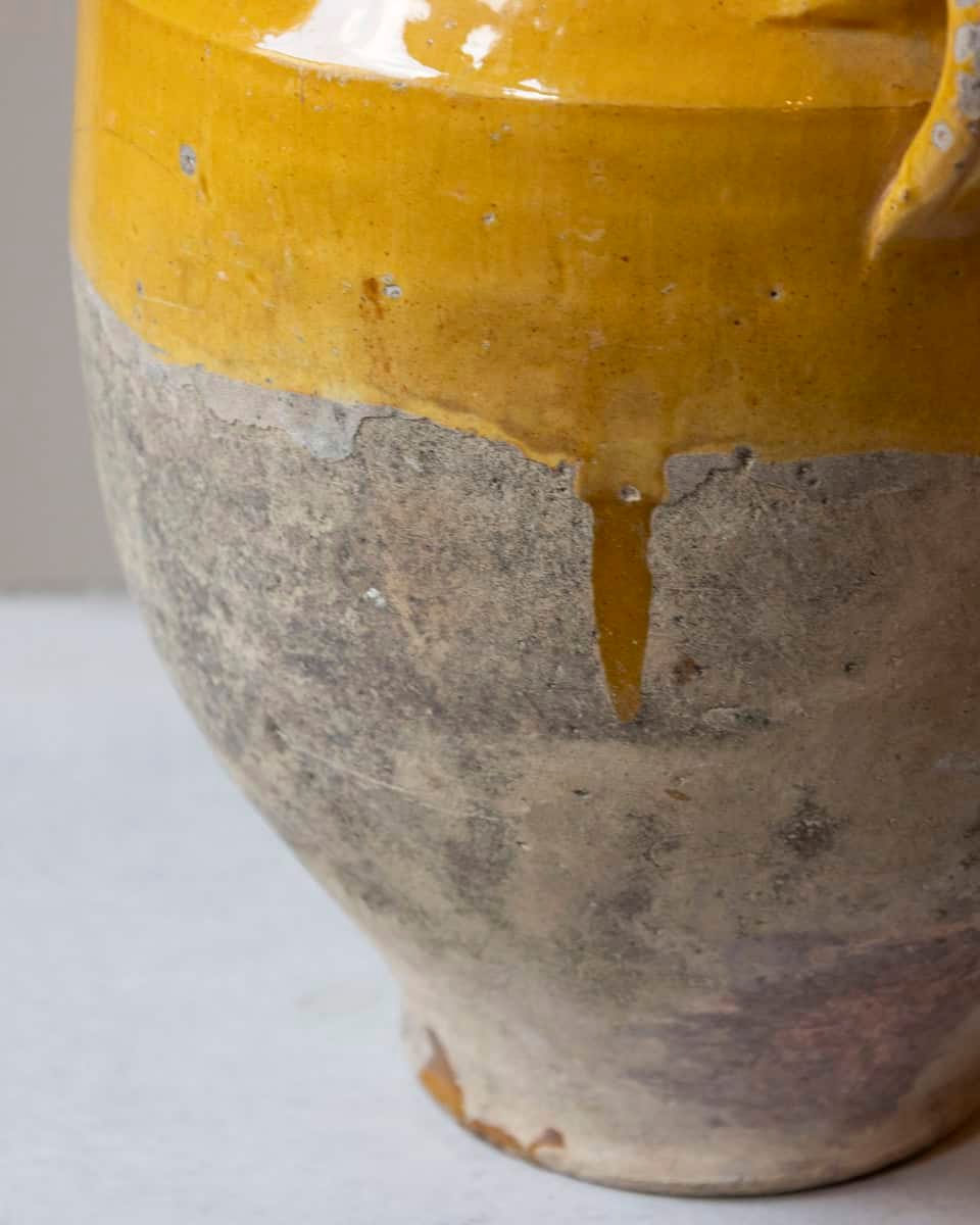 19th Century French Terracotta Jug with Ochre Glaze - JAA