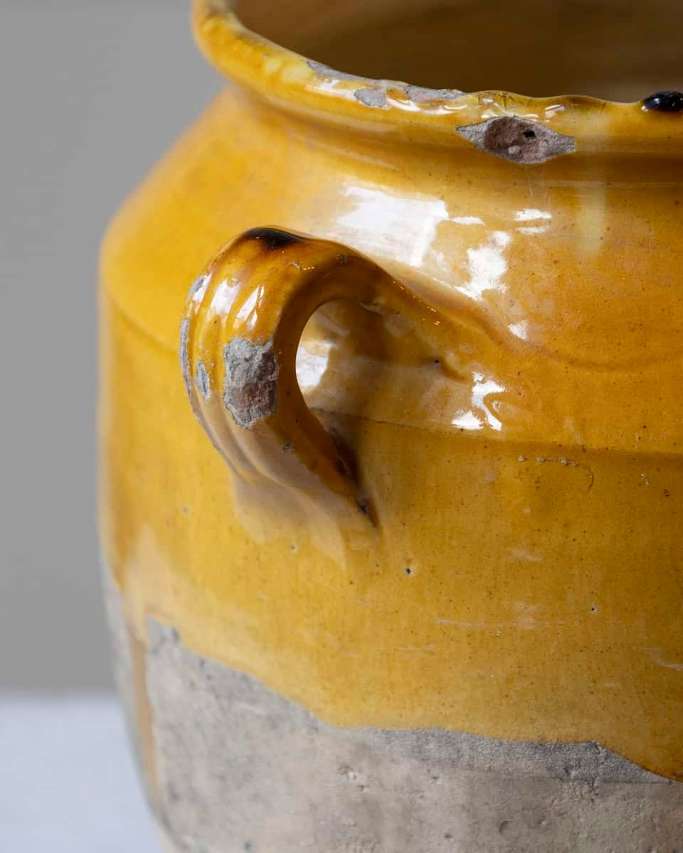 19th Century French Terracotta Jug with Ochre Glaze - JAA