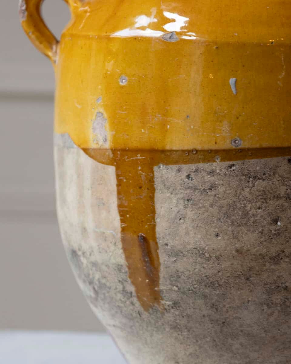 19th Century French Terracotta Jug with Ochre Glaze - JAA