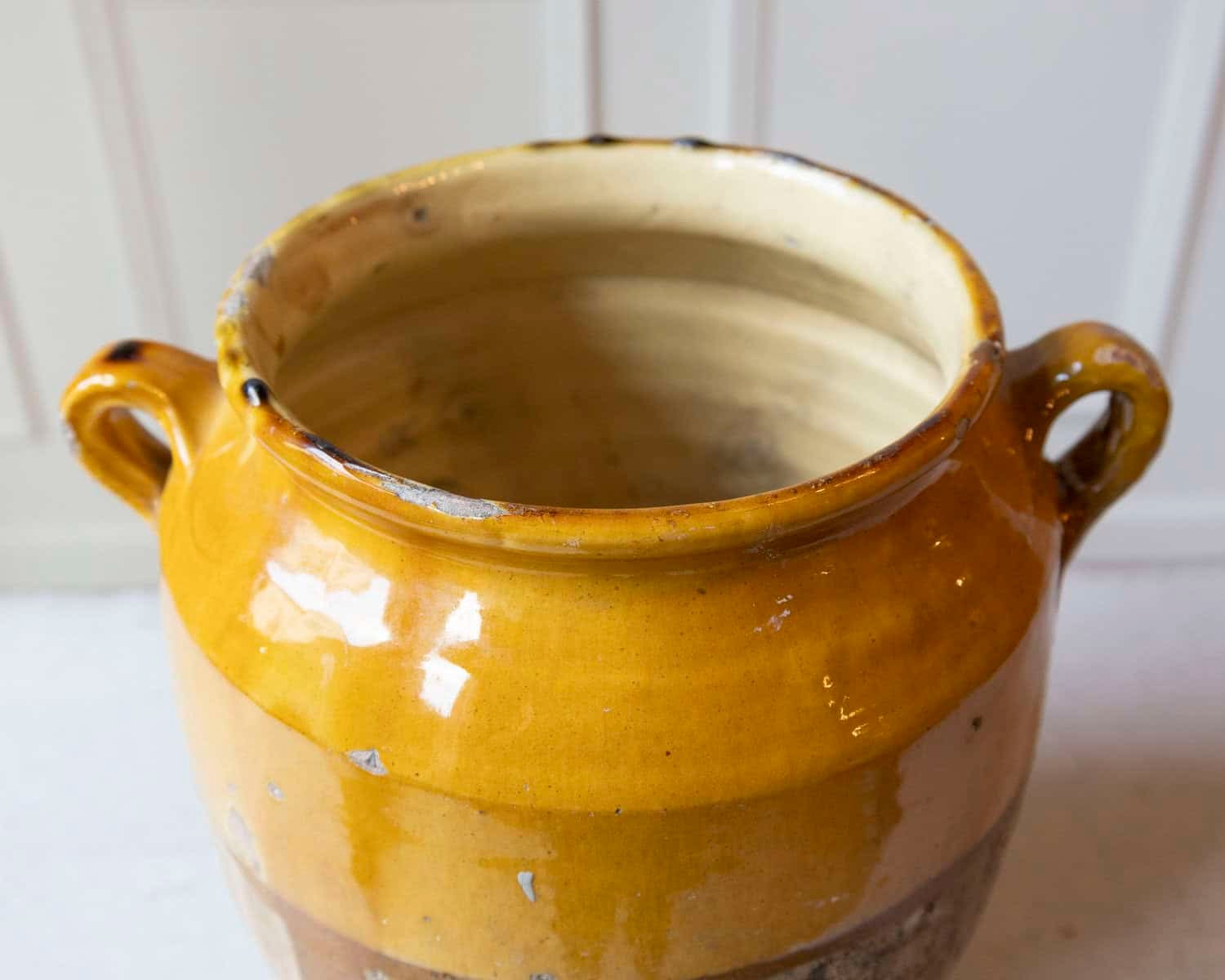 19th Century French Terracotta Jug with Ochre Glaze - JAA