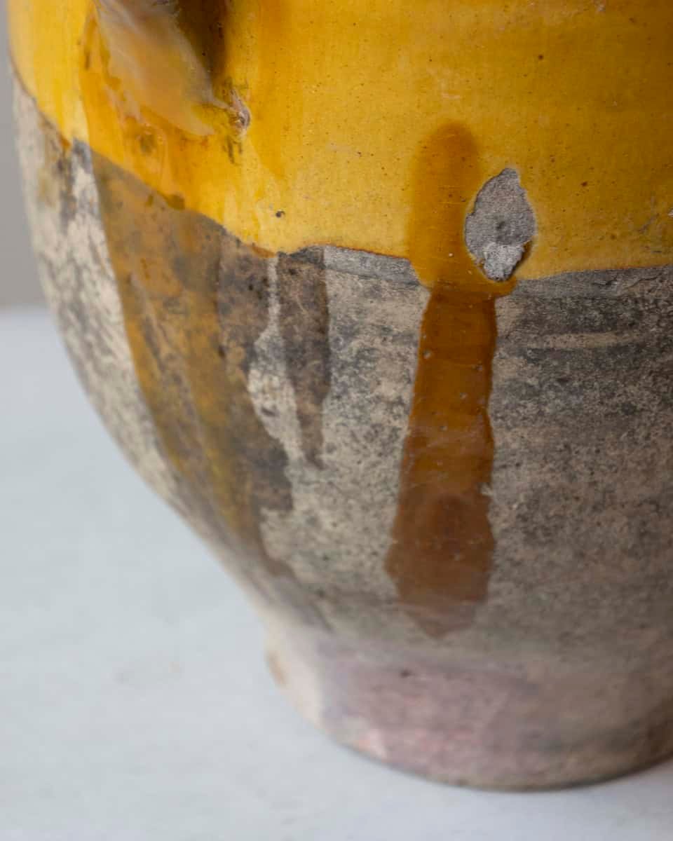 19th Century French Terracotta Jug with Ochre Glaze - JAA