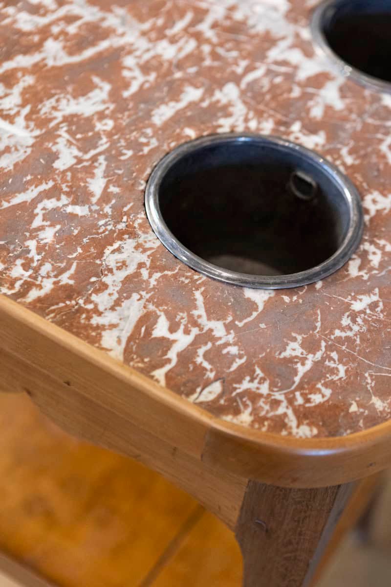 French Louis XV Style Cherry Rafraîchissoir with Red Marble Top, circa 1850 - JAA