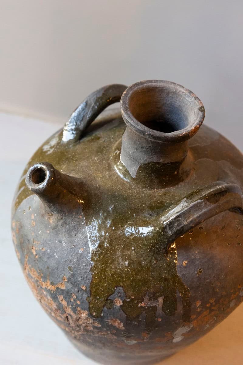 French 19th Century Provincial Glazed Earthenware Jar - JAA