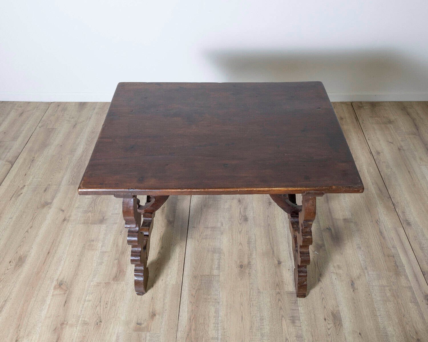 Table With Lyre Legs In Solid Walnut - JAA