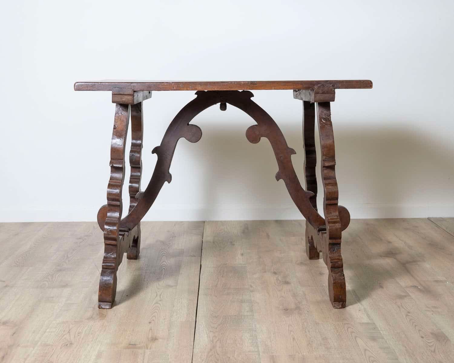 Table With Lyre Legs In Solid Walnut - JAA