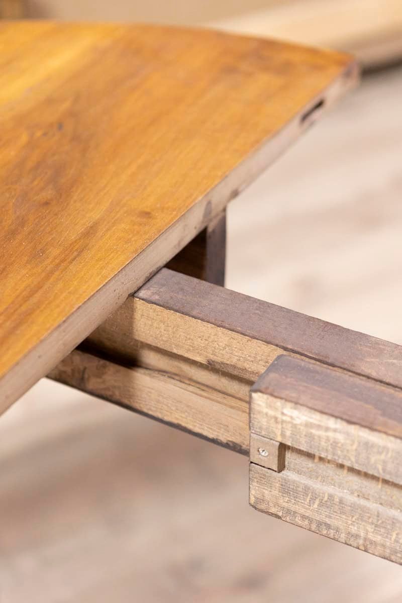 20th Century French Walnut Extension Dining Table With Five Leaves, Tapered Legs on Casters - JAA
