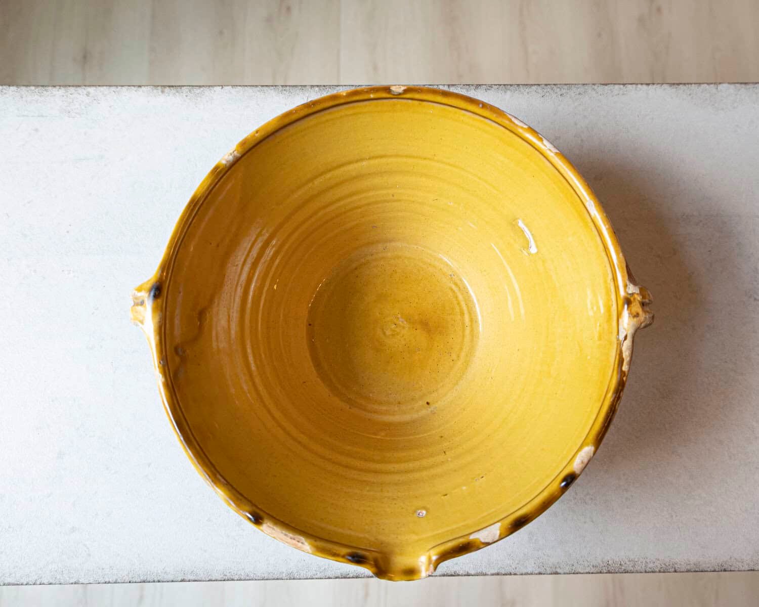 ON HOLD - French 19th Century Tian Bowl with Yellow Glaze, No. 2 - JAA