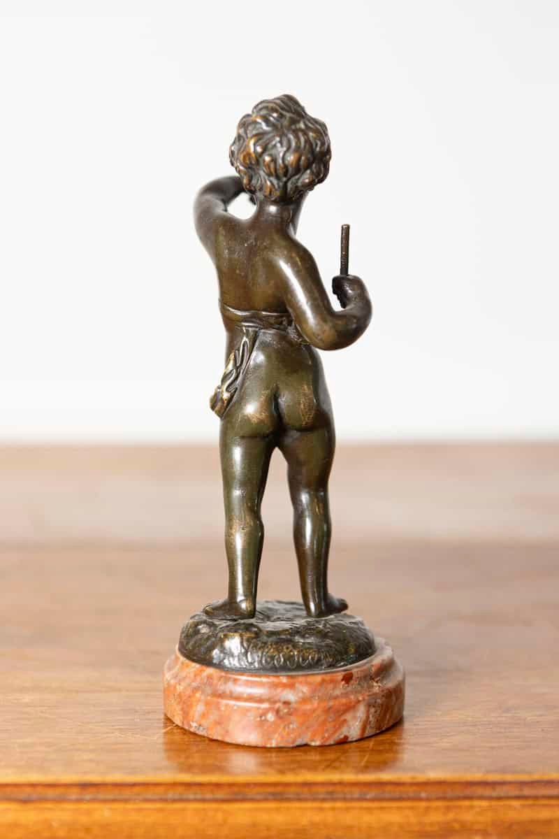 French 19th Century Bronze Sculpture of a Cherub, After Clodion, Signed - JAA