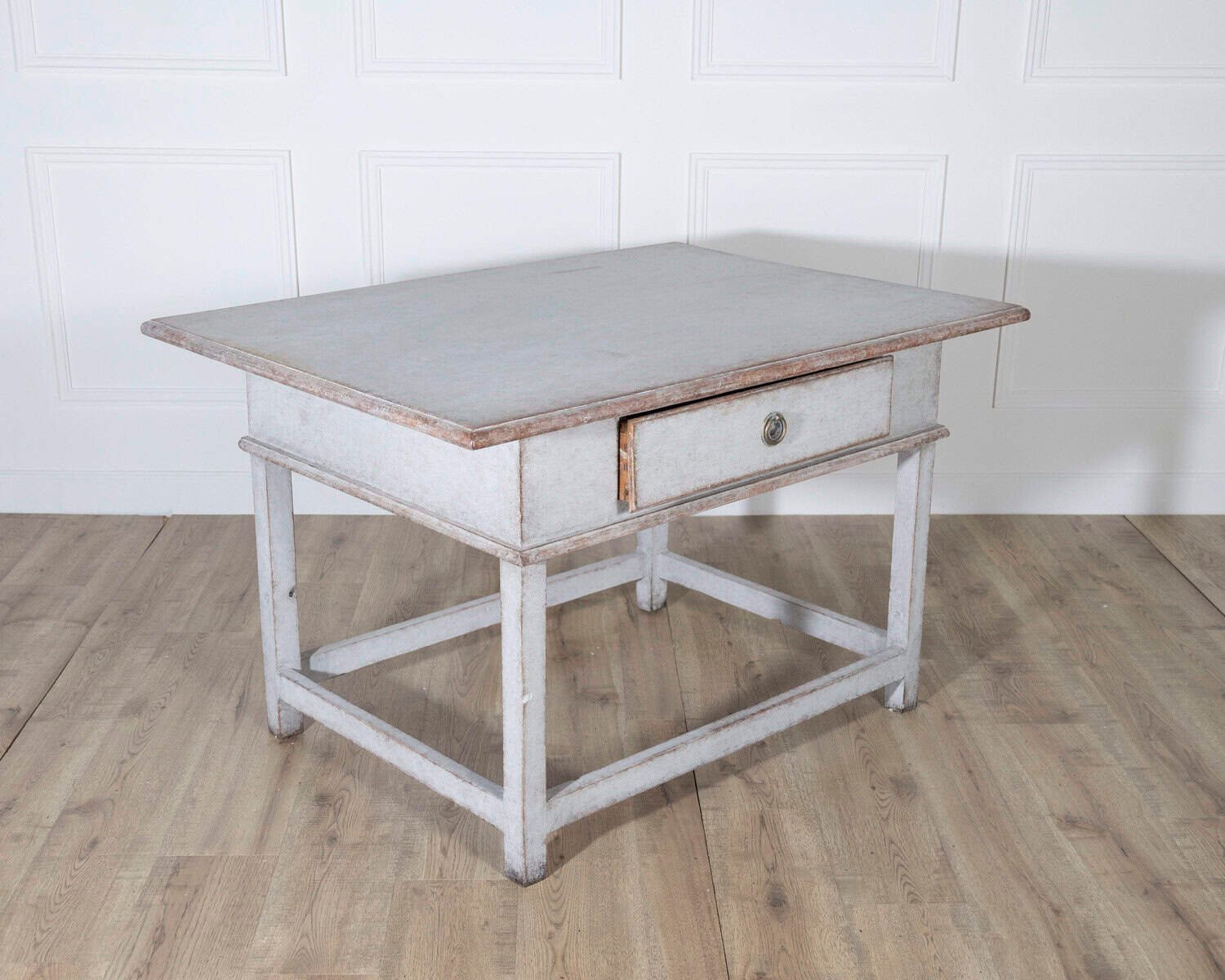 Swedish Country Pine Table with Drawer, circa 19th Century - JAA