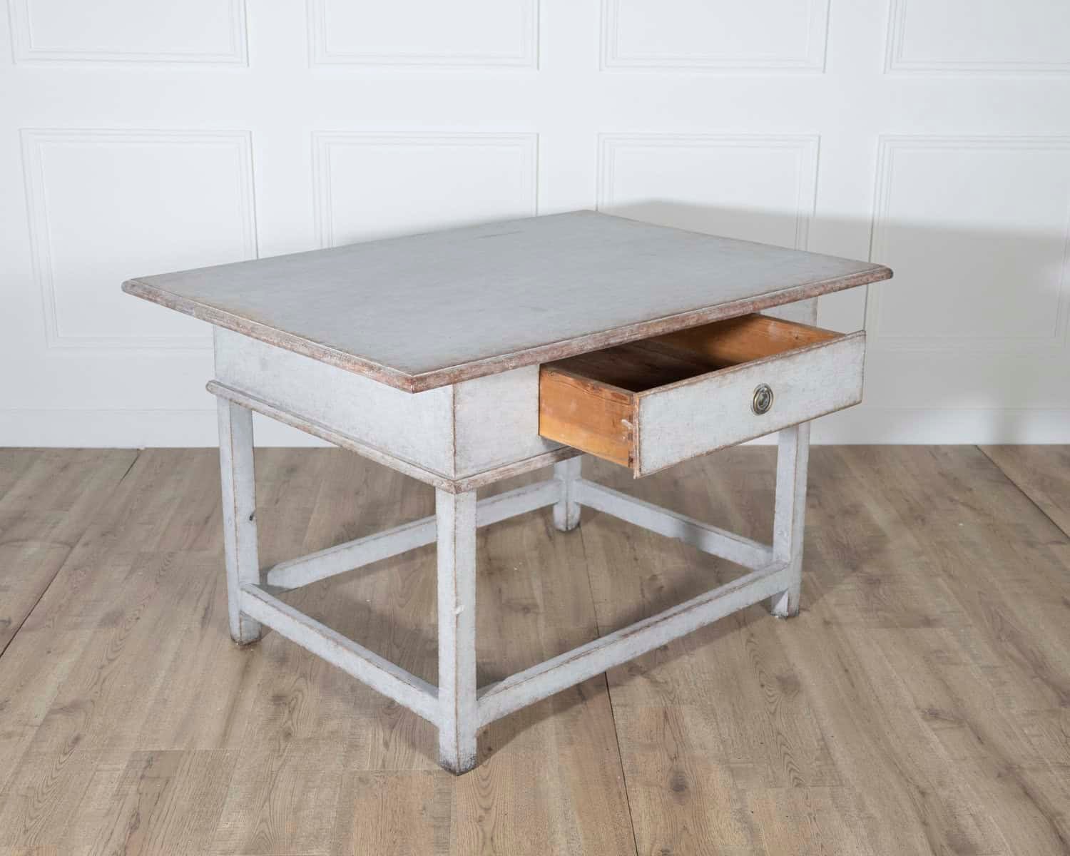 Swedish Country Pine Table with Drawer, circa 19th Century - JAA