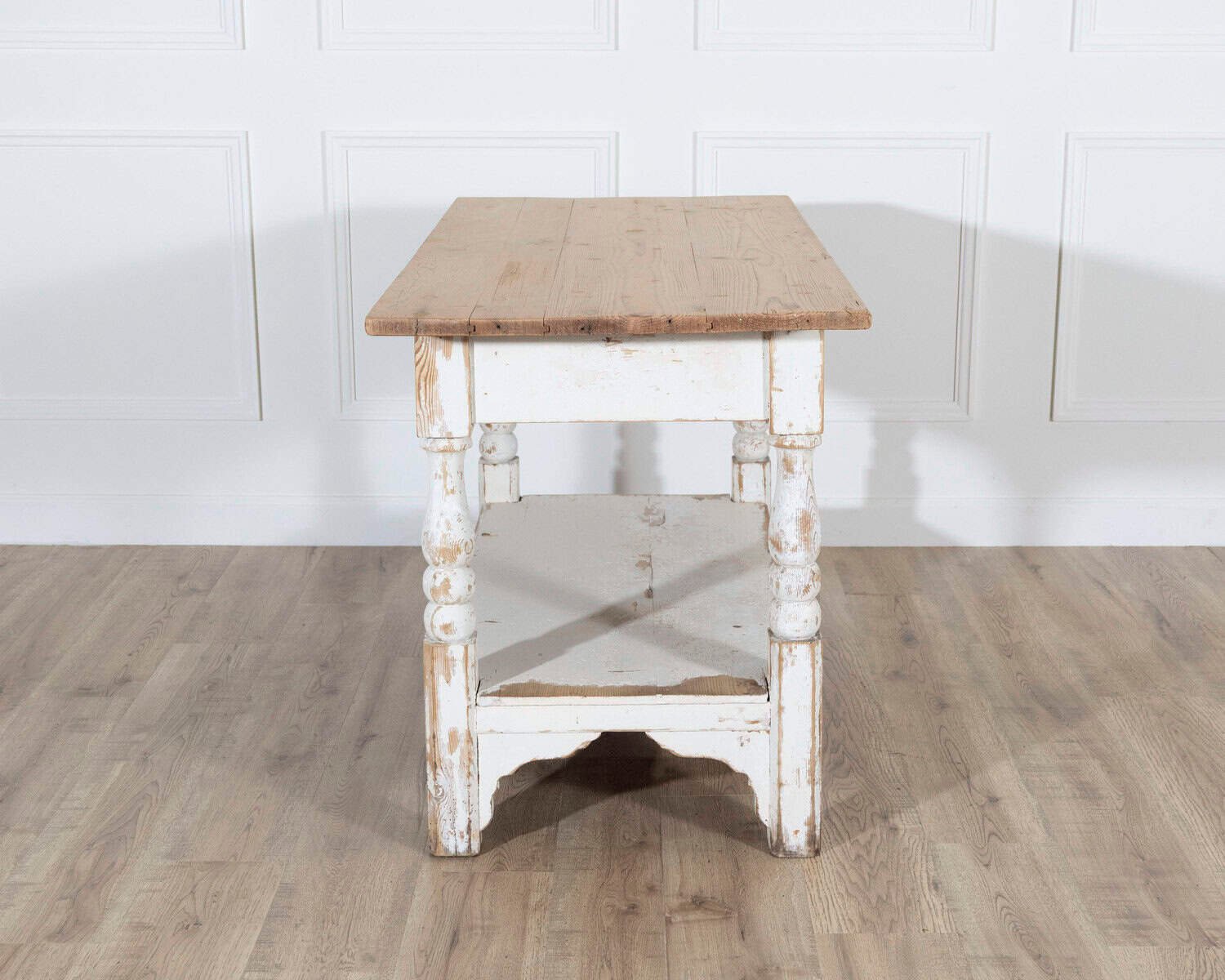 19th Century Swedish Painted Pine Cutting Table with Drawer - JAA