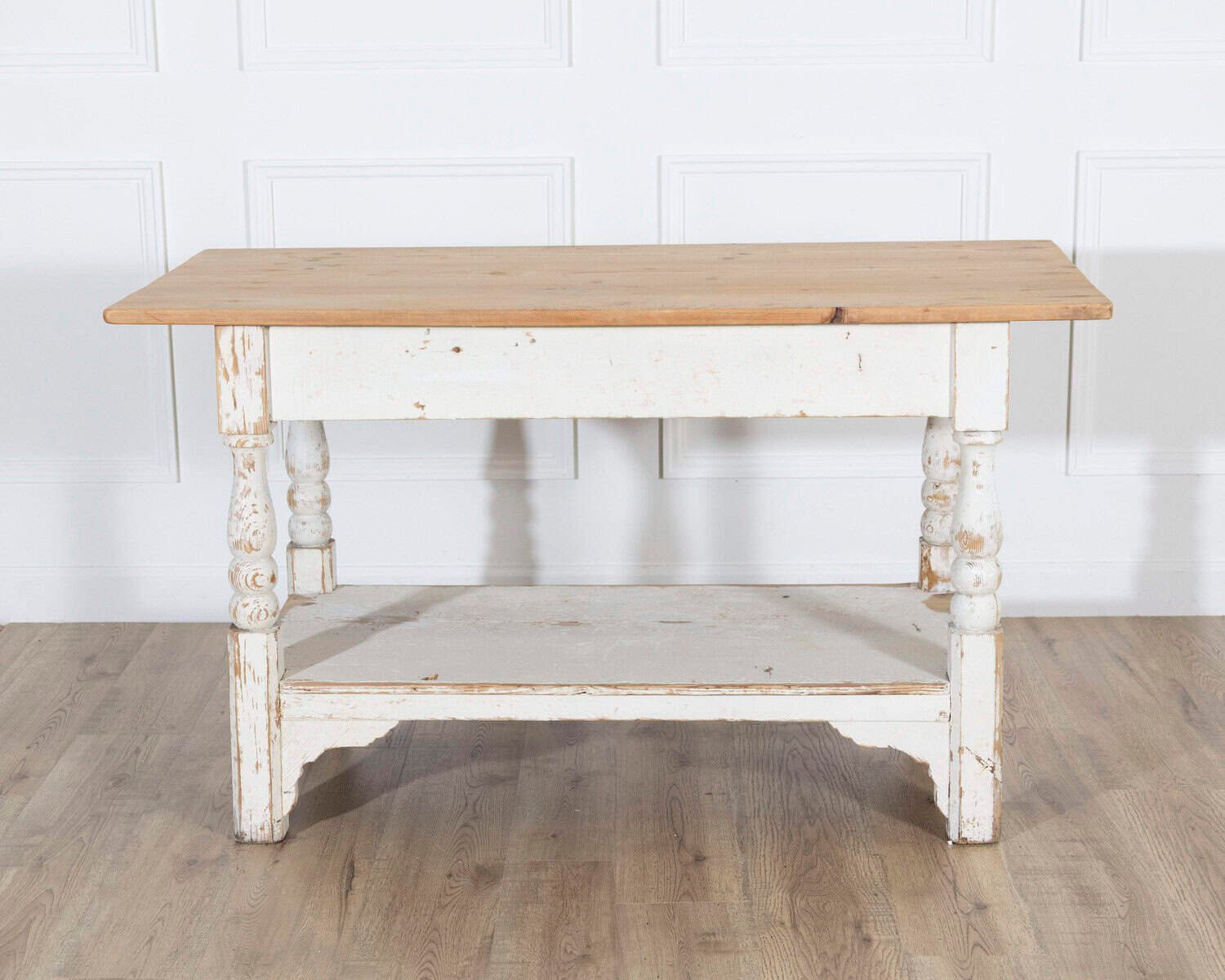 19th Century Swedish Painted Pine Cutting Table with Drawer - JAA