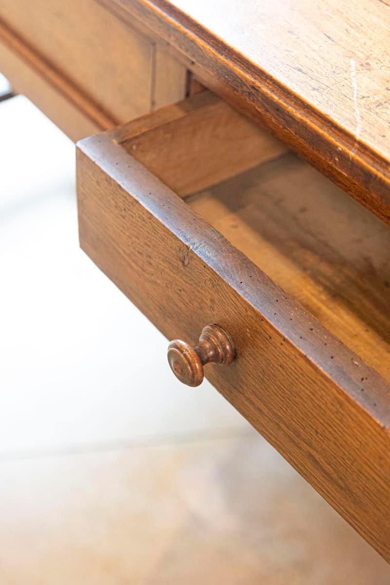 Late 18th Century French Walnut and Acacia Wood Sofa Table with Turned Legs - JAA