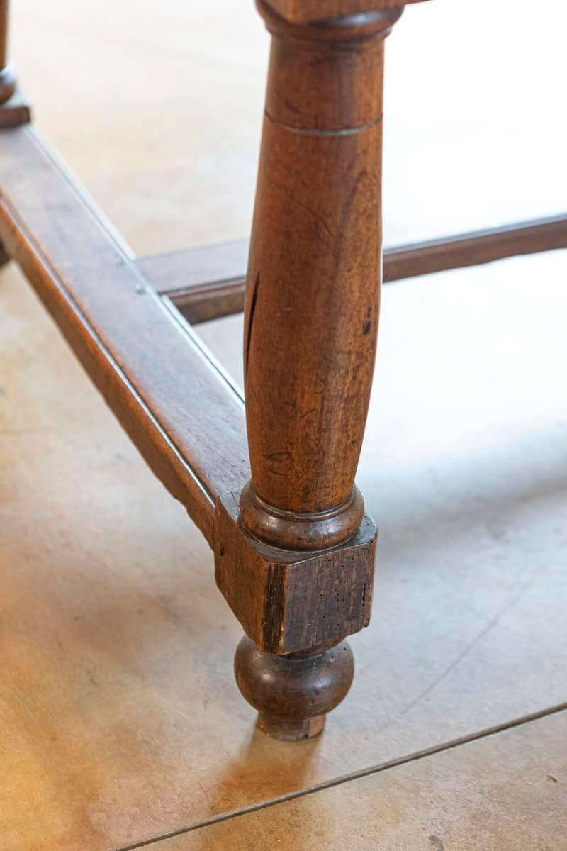 Late 18th Century French Walnut and Acacia Wood Sofa Table with Turned Legs - JAA