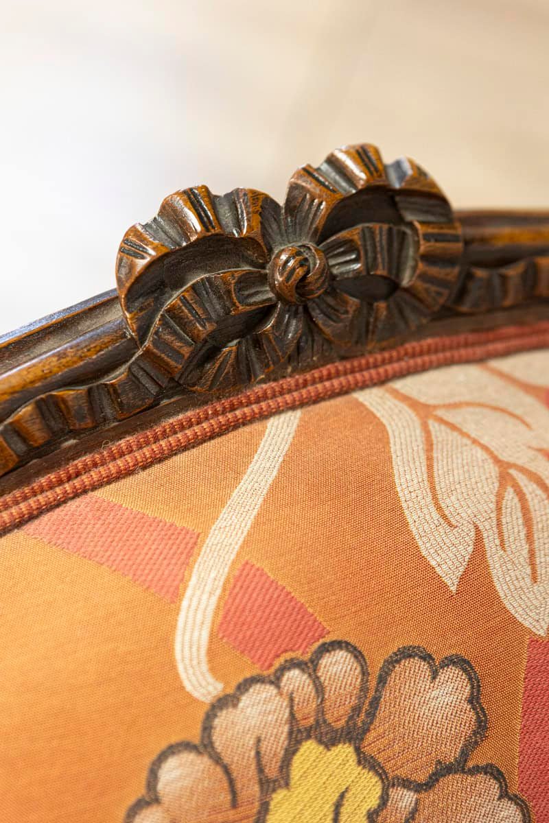 20th Century French Walnut Chair and Ottoman - JAA