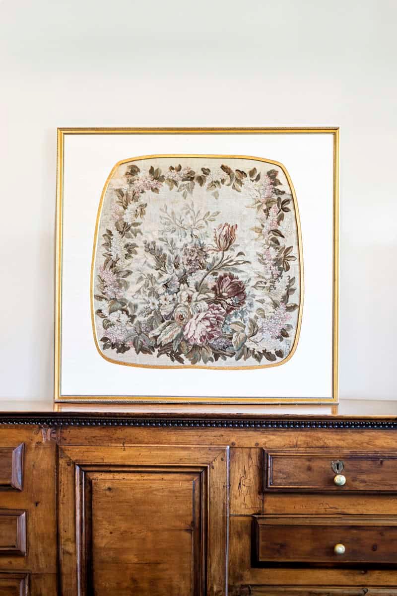 Framed French Silk Aubusson Tapestries with Floral Decor, Sold Individually - 2 avail - JAA