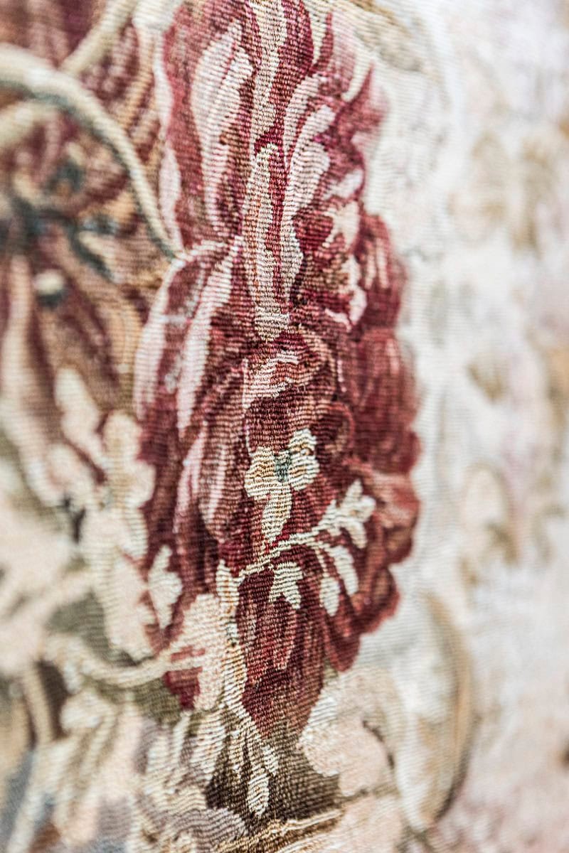 Framed French Silk Aubusson Tapestries with Floral Decor, Sold Individually - 2 avail - JAA