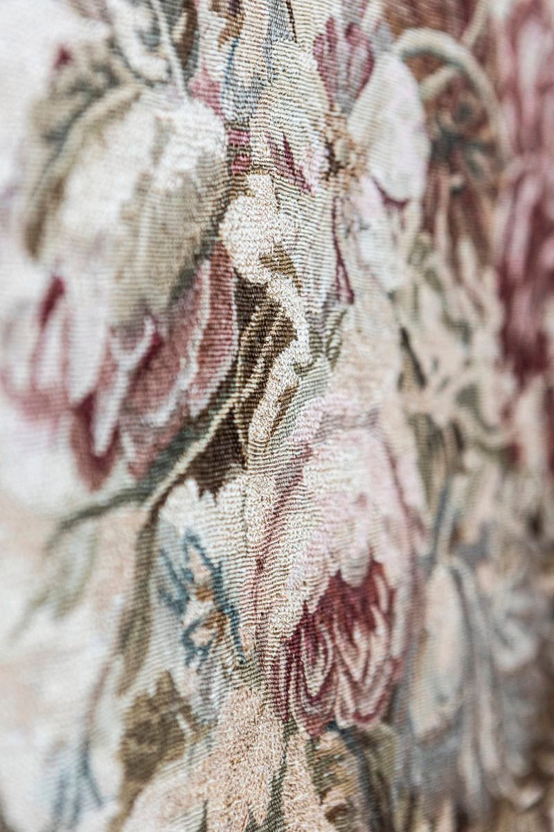 Framed French Silk Aubusson Tapestries with Floral Decor, Sold Individually - 2 avail - JAA