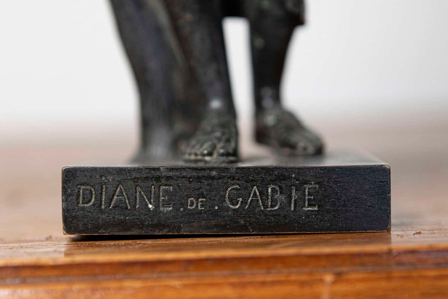 French 19th Century Patinated Bronze Neoclassical Sculpture of Diana — 