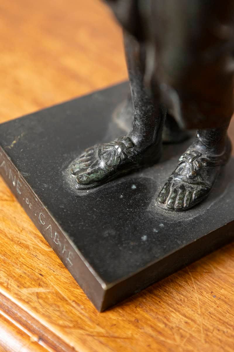 French 19th Century Patinated Bronze Neoclassical Sculpture of Diana — 