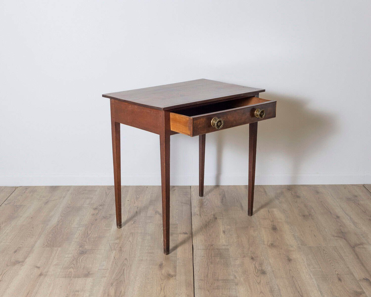 English Georgian Period 18th Century Fruitwood Side Table with Single Drawer - JAA