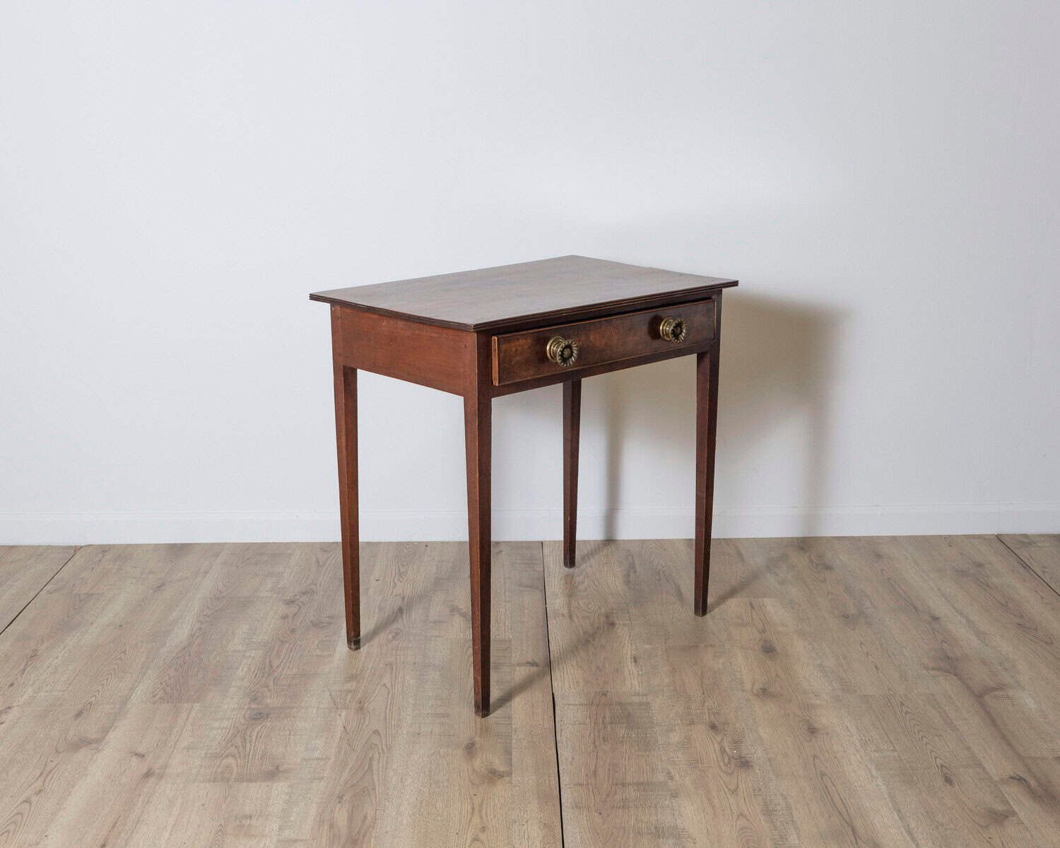 English Georgian Period 18th Century Fruitwood Side Table with Single Drawer - JAA