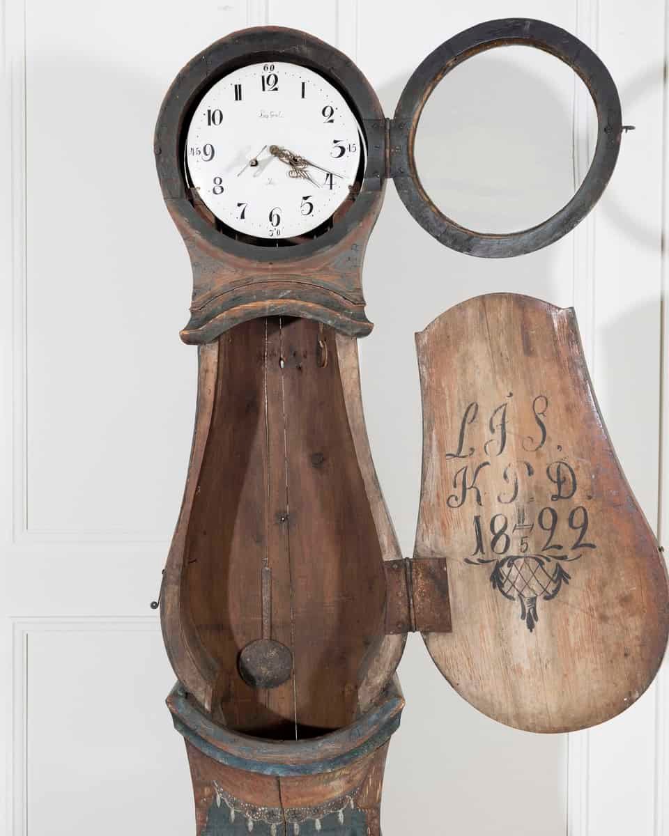 1822 Swedish Folk Art Tall Case Clock with Original Paint - JAA