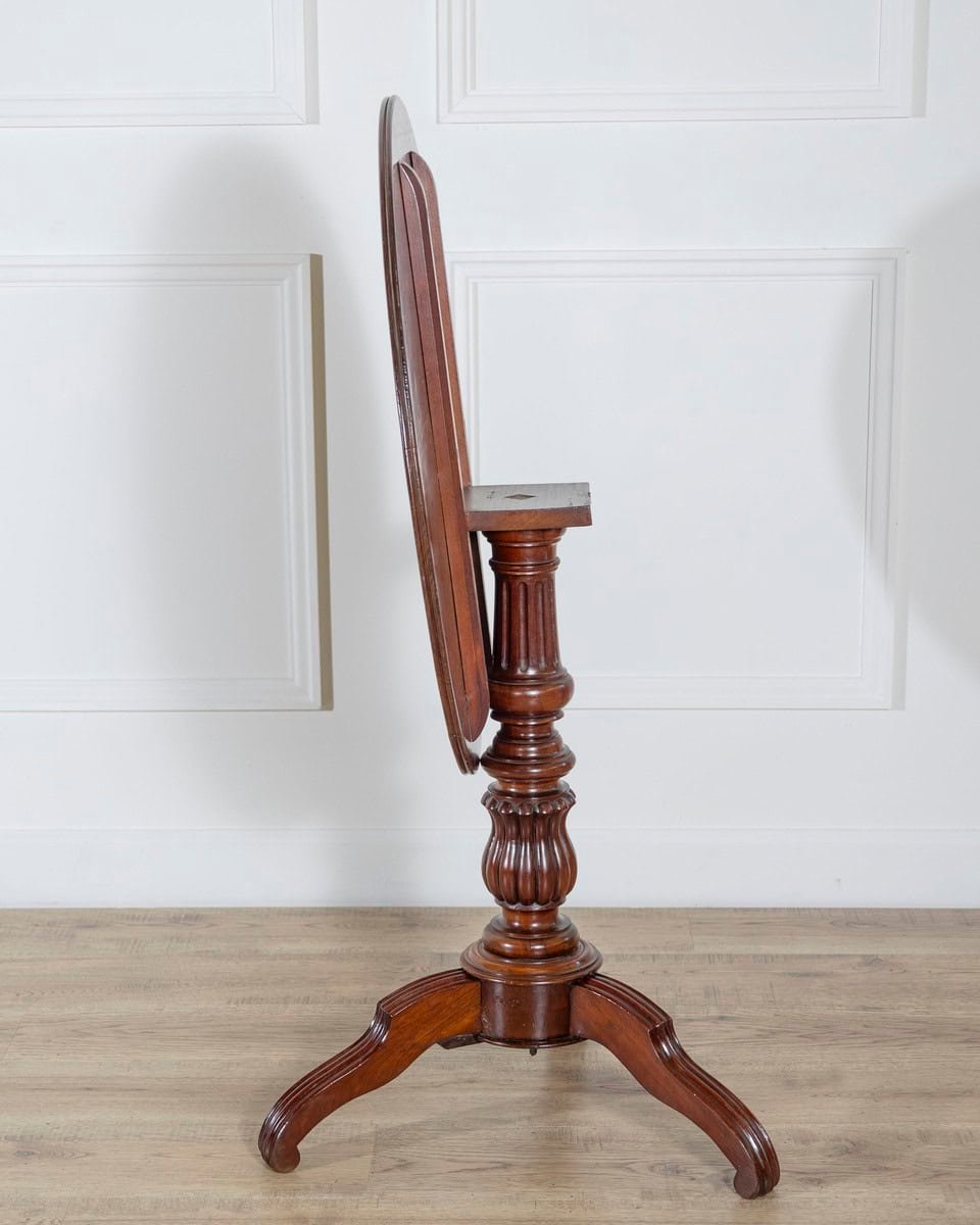 19th Century Round Mahogany Tilt-Top Pedestal Table - JAA