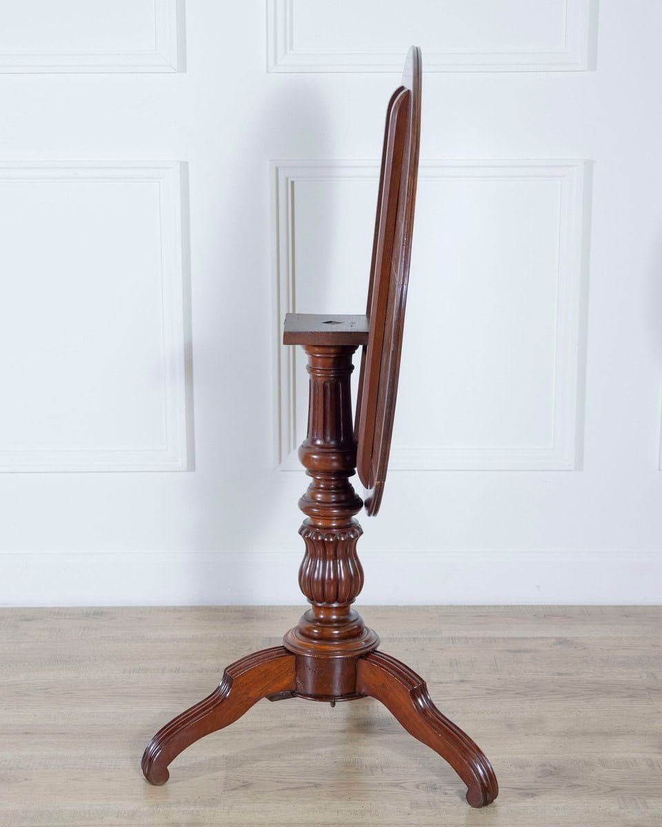 19th Century Round Mahogany Tilt-Top Pedestal Table - JAA
