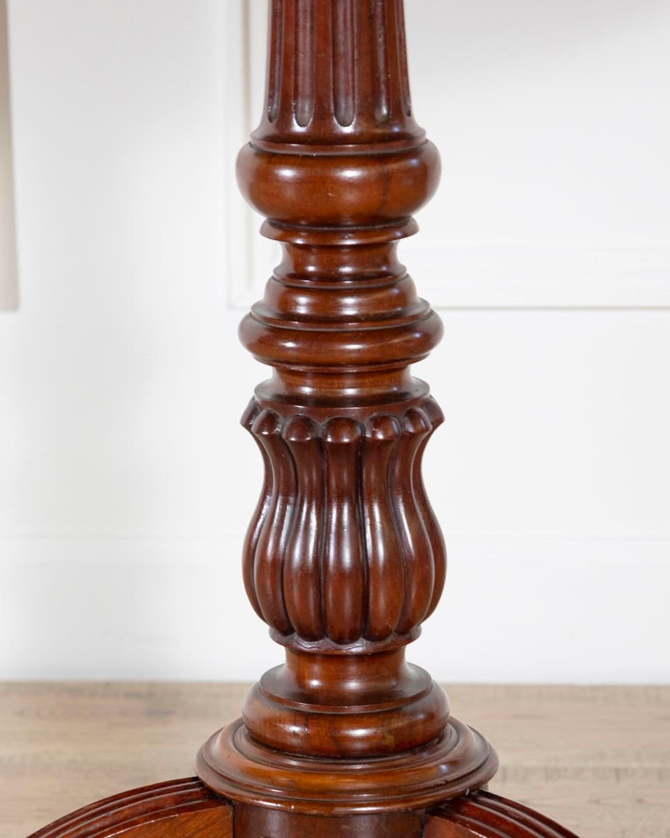 19th Century Round Mahogany Tilt-Top Pedestal Table - JAA