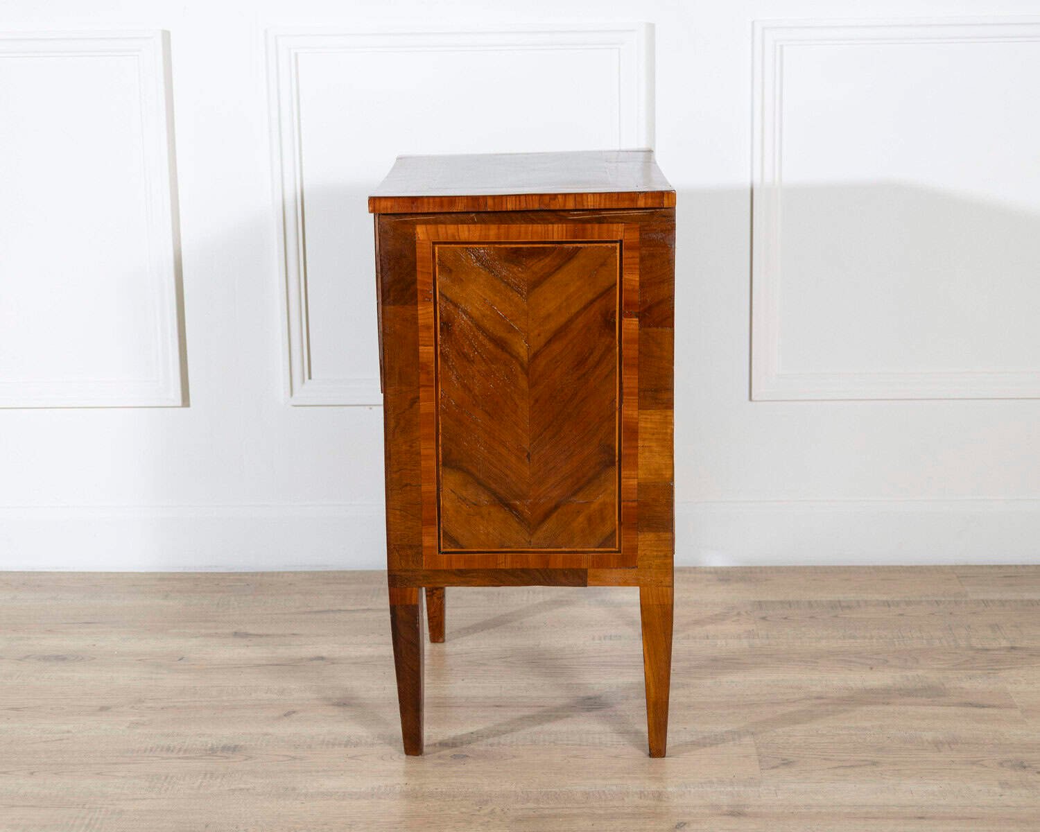 Antique Louis XVI Cabinet Bedside Table In Walnut And Marquetry – Italy 19th - JAA