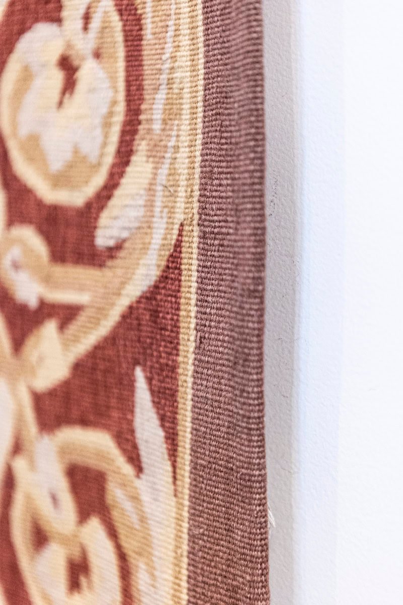 Pair of French 1850s Aubusson Floral Tapestries with Rinceaux Arabesques - JAA